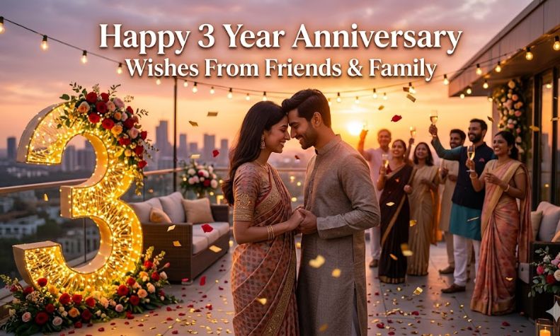 3 Year Anniversary Wishes for Couples (From Friends and Family)