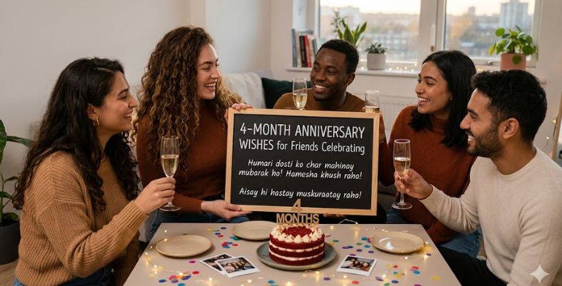 4-Month Anniversary Wishes for Friends Celebrating