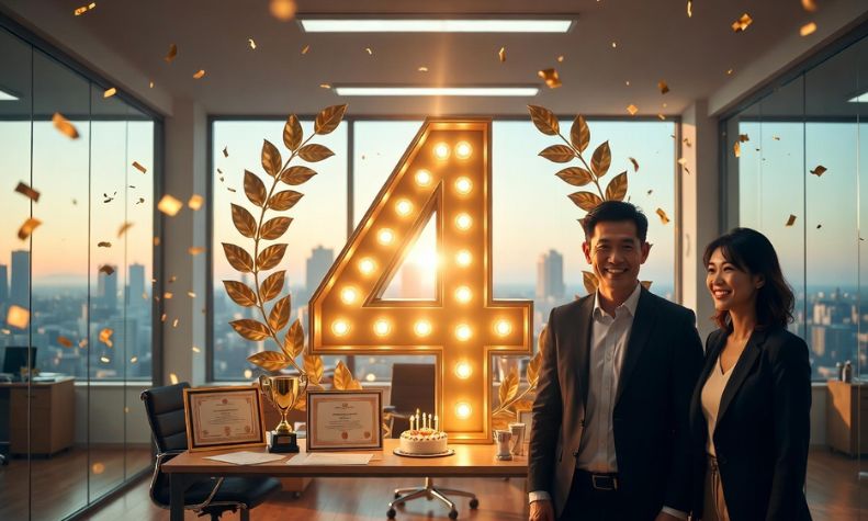4 Year Work Anniversary Wishes
