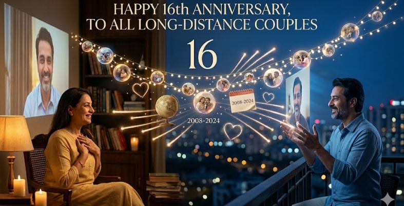 16th Anniversary Wishes for Long-Distance Couples