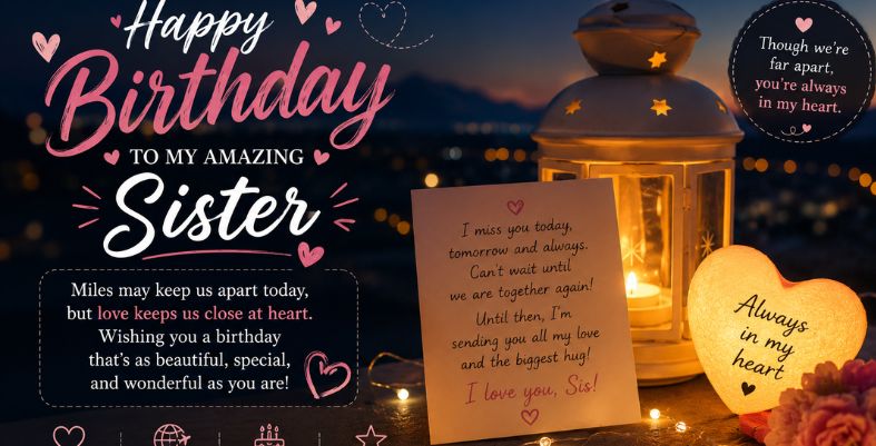 Long Distance Birthday Wishes For Sister