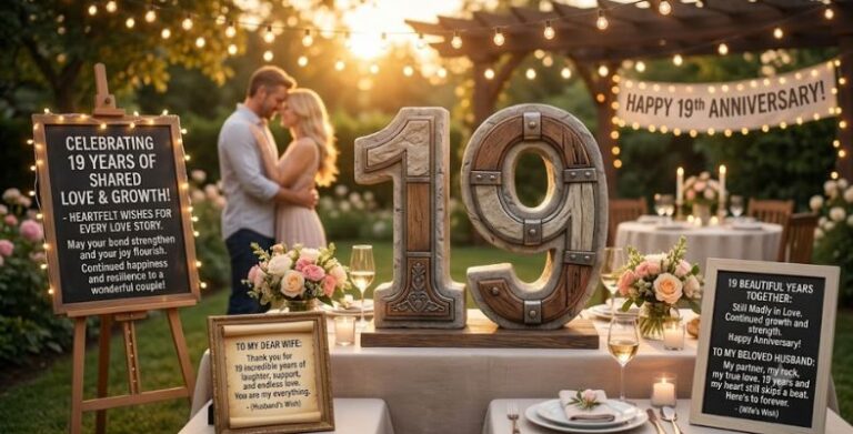 Heartfelt 19th Anniversary Wishes