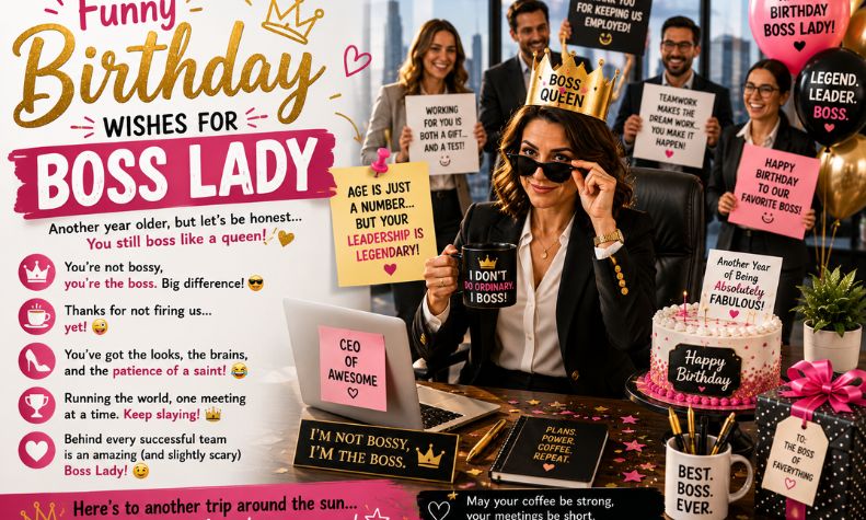 Funny Birthday Wishes for Boss Lady