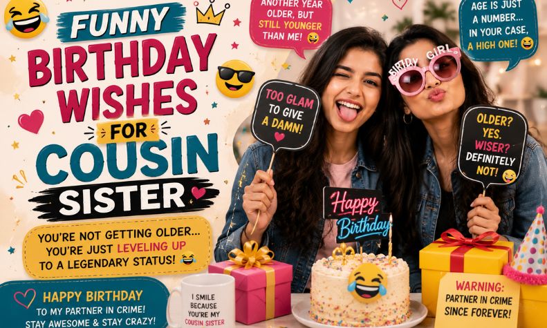 Funny Birthday Wishes for Cousin Sister