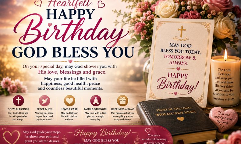Heartfelt Happy Birthday God Bless You Wishes