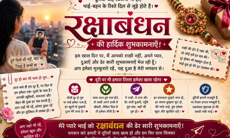 Long Distance Raksha Bandhan Wishes for Brother