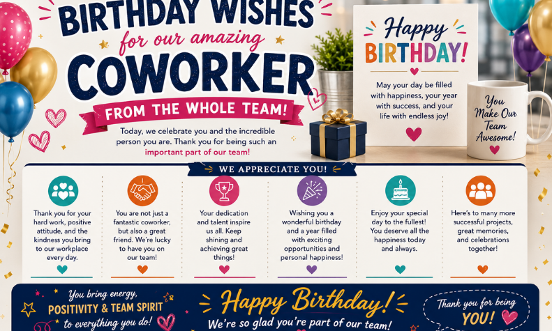 Birthday Wishes for Coworker from the Whole Team