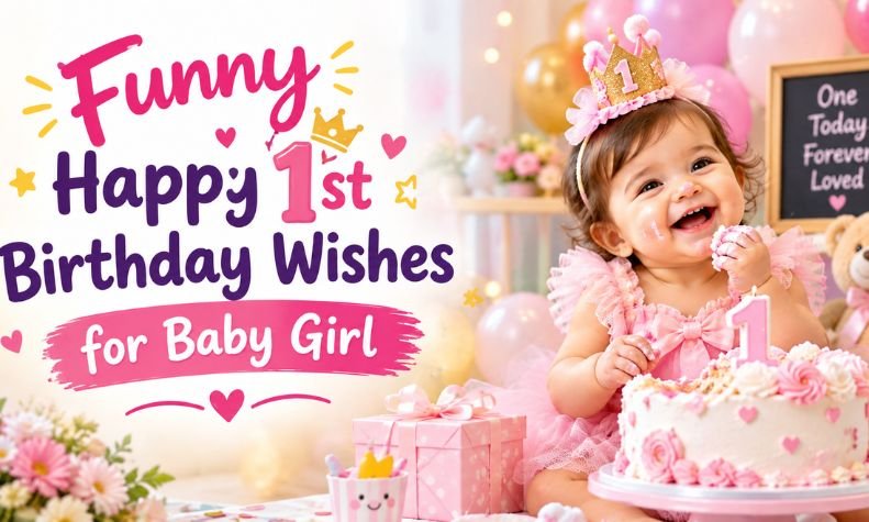 Funny Happy 1st Birthday Wishes for Baby Girl
