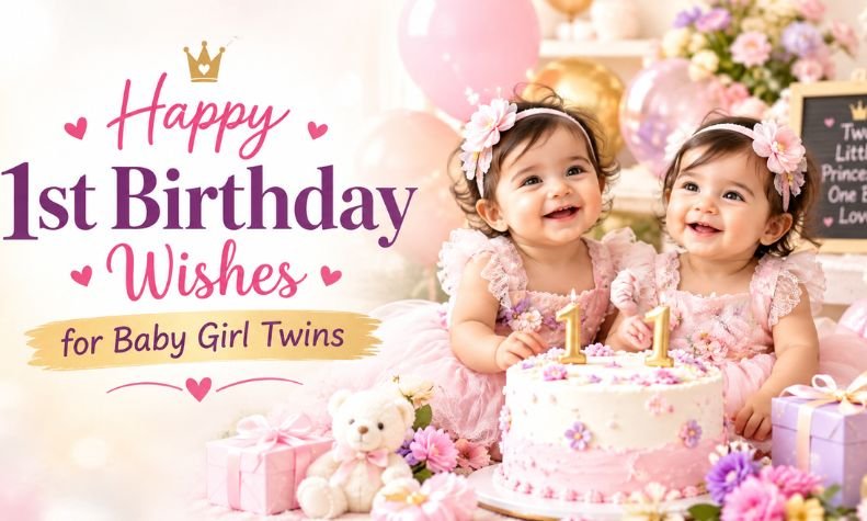 Happy 1st Birthday Wishes for Baby Girl Twins