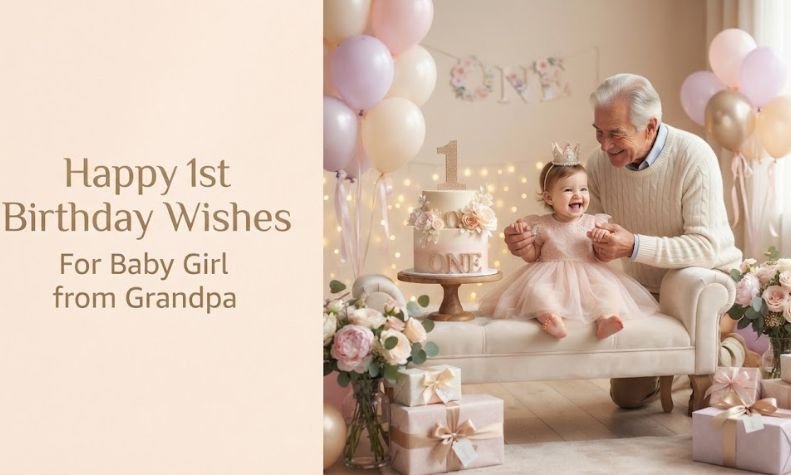 Happy 1st Birthday Wishes for Baby Girl from Grandpa
