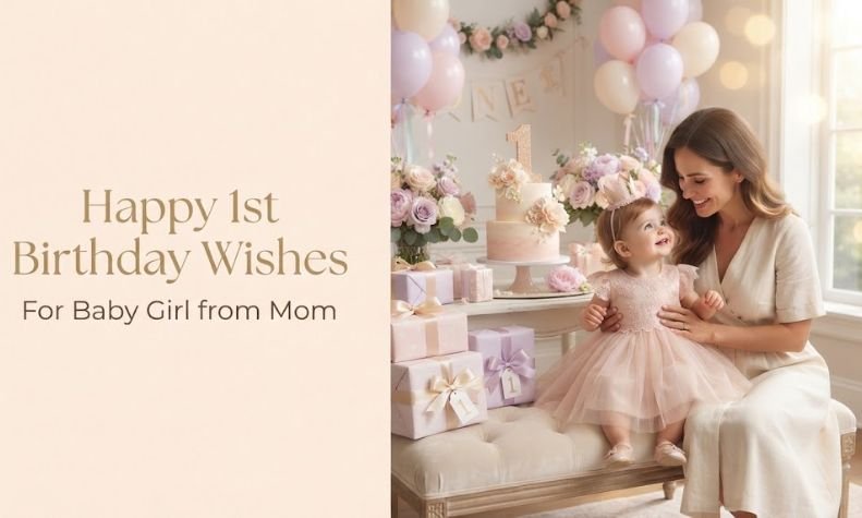 Happy 1st Birthday Wishes for Baby Girl from Mom