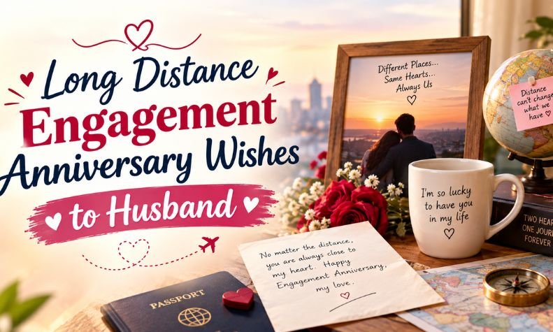 Long Distance Engagement Anniversary Wishes to Husband