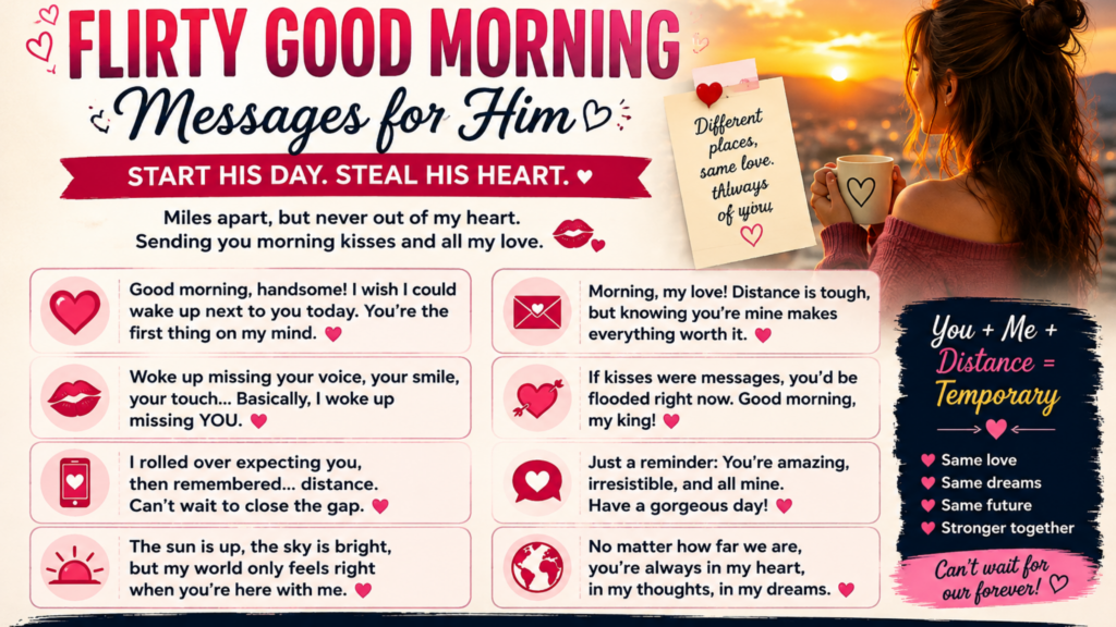 Long Distance Flirty Good Morning Messages for Him