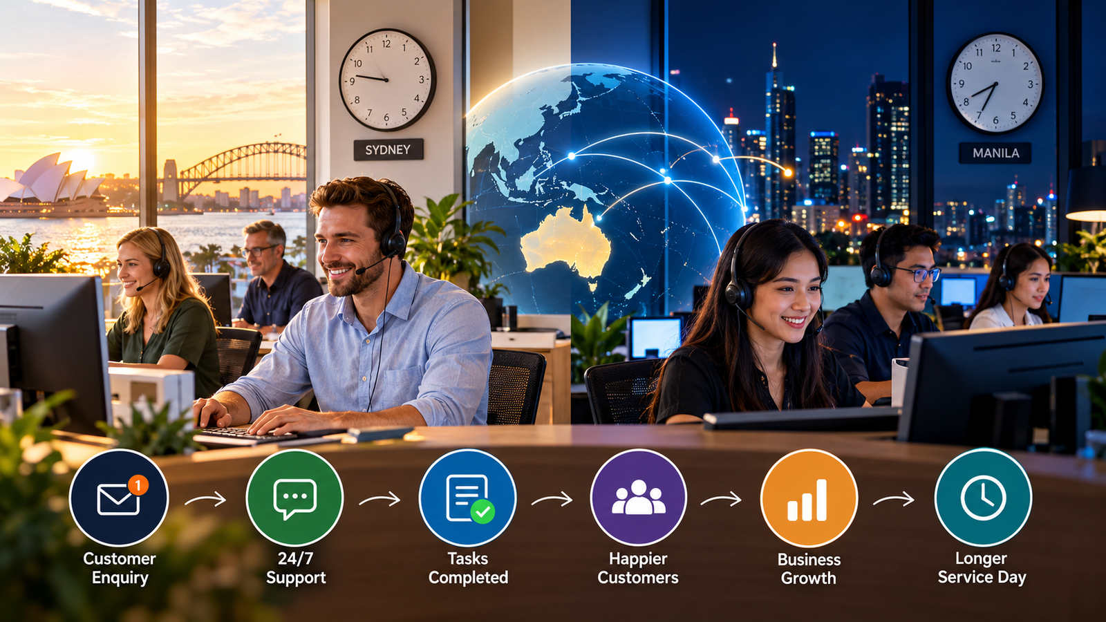 Two Time Zones, One Longer Working Day for the People You Serve